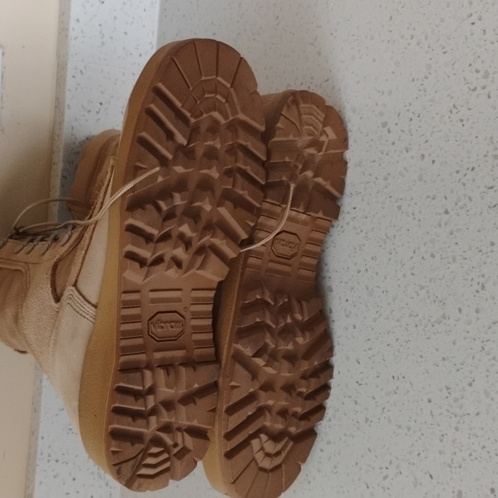 Women's Tan Combat Boots - Picture 5 of 7